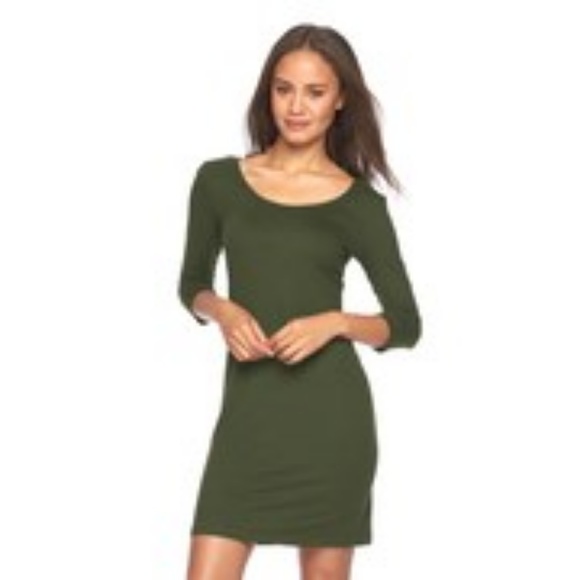 Mudd Dresses & Skirts - Juniors' Mudd® Scoopneck Bodycon Dress Olive Green